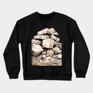 Stack of Rocks: They're as Smart as a Stack of Rocks on a dark (Knocked Out) background Crewneck Sweatshirt